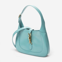 Gucci Jackie 1961 Small Light Blue Calfskin Leather Shoulder Bag ABD0110
