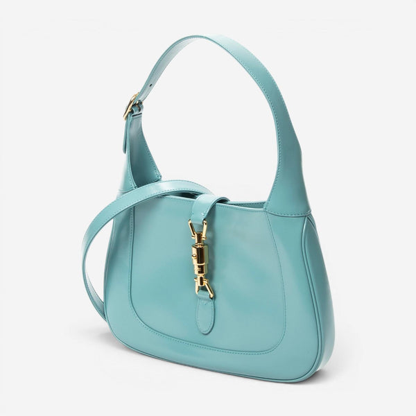 Gucci Jackie 1961 Small Light Blue Calfskin Leather Shoulder Bag ABD0110