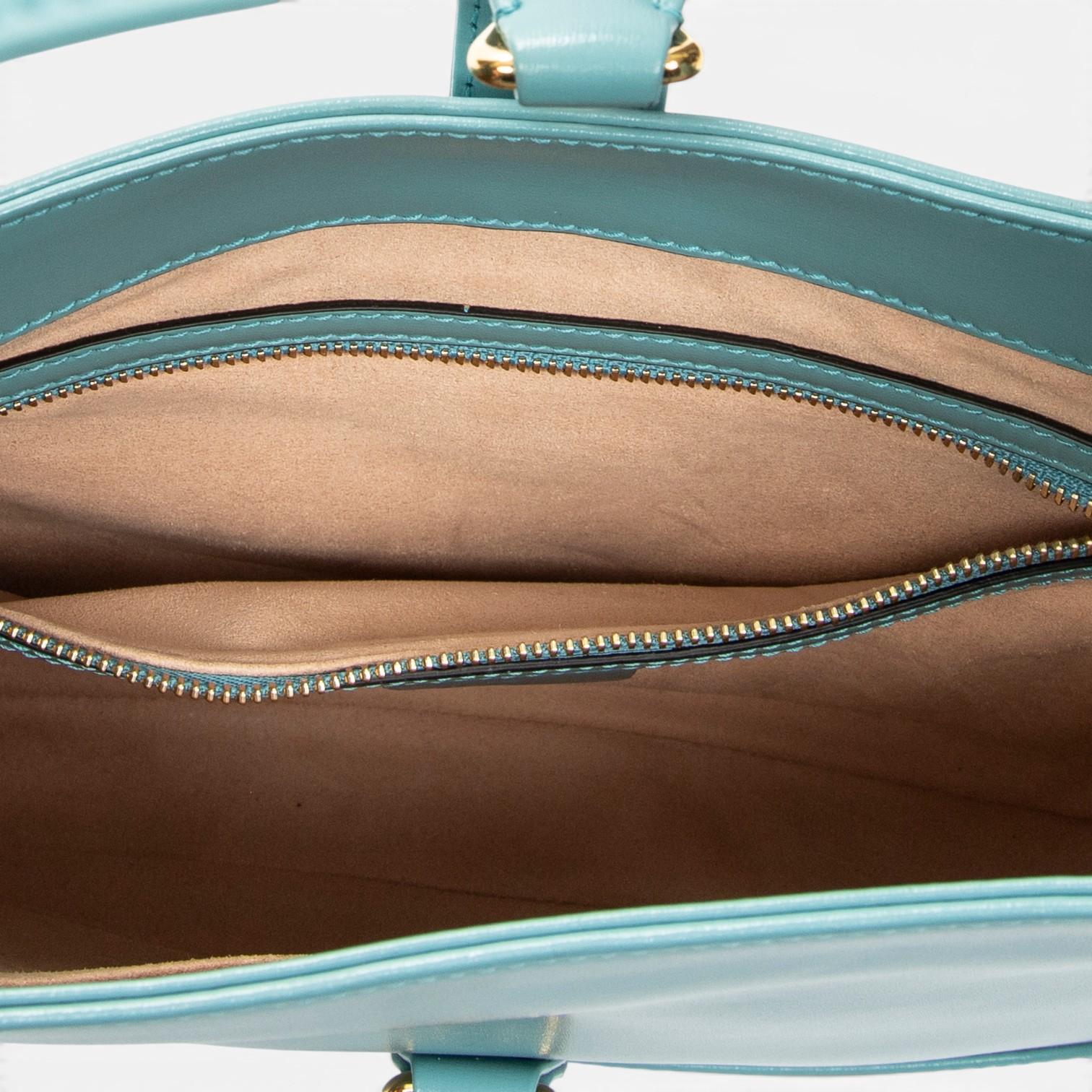Gucci Jackie 1961 Small Light Blue Calfskin Leather Shoulder Bag ABD0110