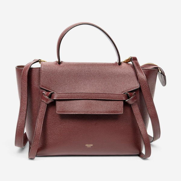 Celine Burgundy Calf Leather Micro Belt Bag ABD0577