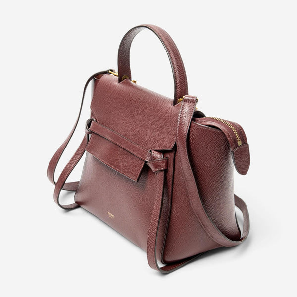 Celine Burgundy Calf Leather Micro Belt Bag ABD0577