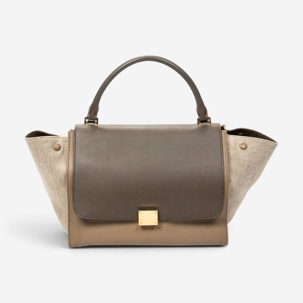 Celine Light Brown Calf Leather Medium Trapeze Bag ABD1901