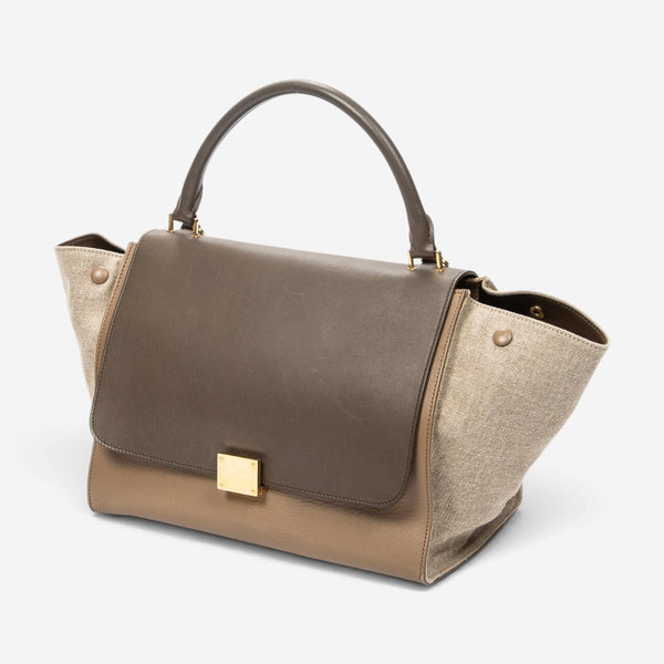 Celine Light Brown Calf Leather Medium Trapeze Bag ABD1901