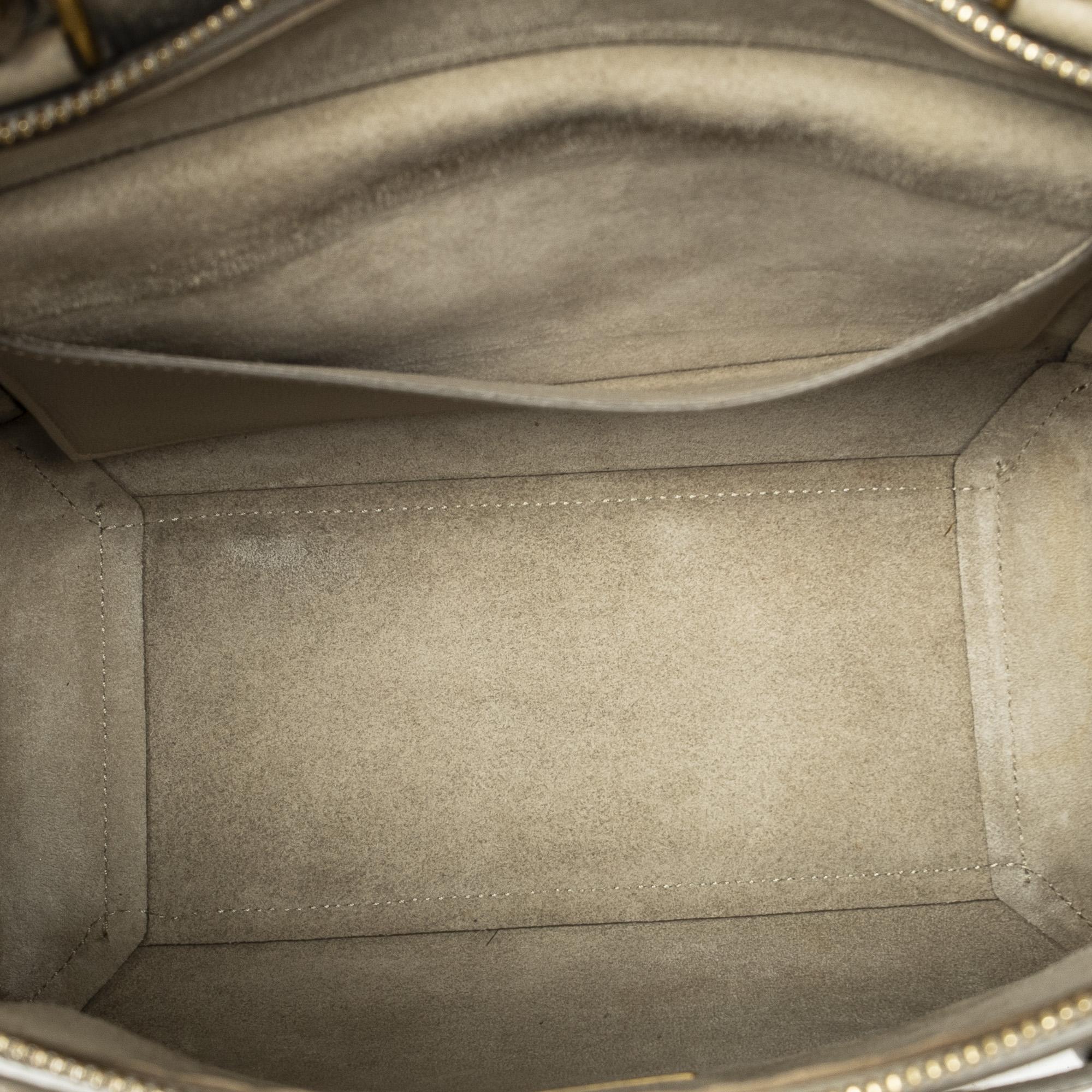 Celine Beige Calf Leather Micro Luggage Tote Bag ABD2249