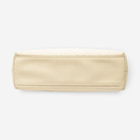 Chanel CC Ivory/Brown Calf Leather Wood Handle Tote ABD2842