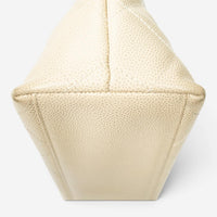 Chanel CC Ivory/Brown Calf Leather Wood Handle Tote ABD2842