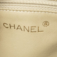 Chanel CC Ivory/Brown Calf Leather Wood Handle Tote ABD2842