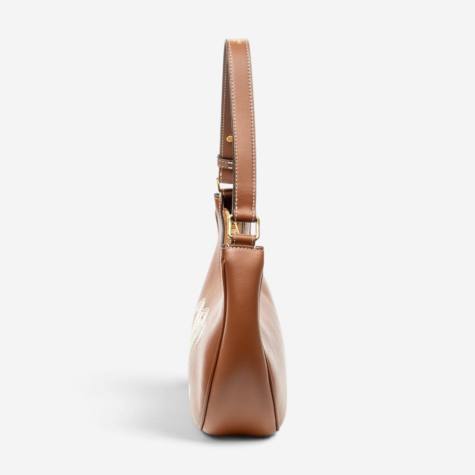 Celine Ava Brown Calf Leather Hobo Bag ABD2978