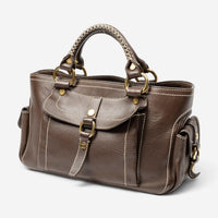 Celine Boogie Brown Calf Leather Top Handle ABD3930