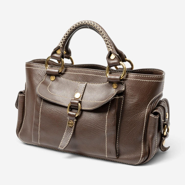 Celine Boogie Brown Calf Leather Top Handle ABD3930