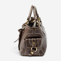 Celine Boogie Brown Calf Leather Top Handle ABD3930