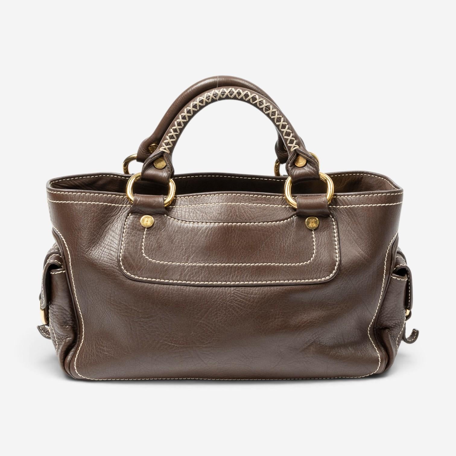 Celine Boogie Brown Calf Leather Top Handle ABD3930