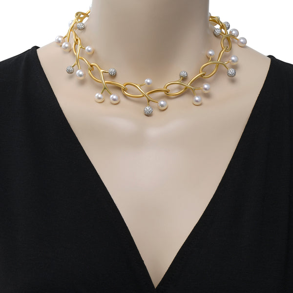 Assael Angela Cummings 18K Yellow Gold, Akoya Cultured Pearl and Diamond 7.01ct. tw Choker Necklace ACN0062 - THE SOLIST