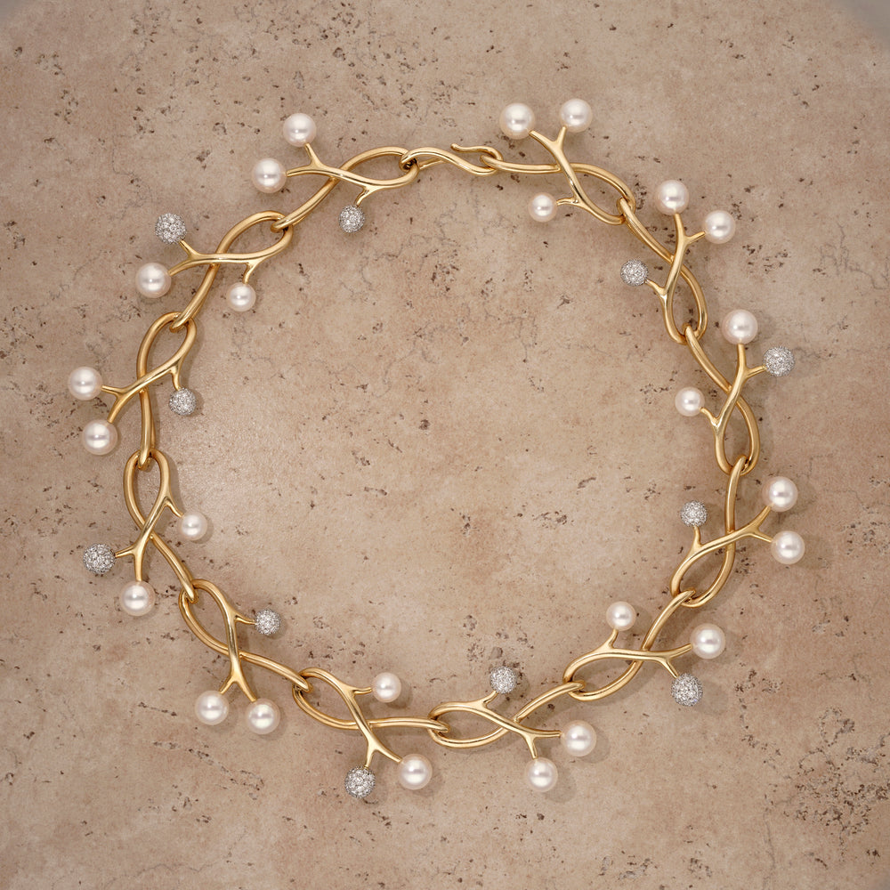 Assael Angela Cummings 18K Yellow Gold, Akoya Cultured Pearl and Diamond 8.41ct. tw. Choker Necklace ACN0063 - THE SOLIST