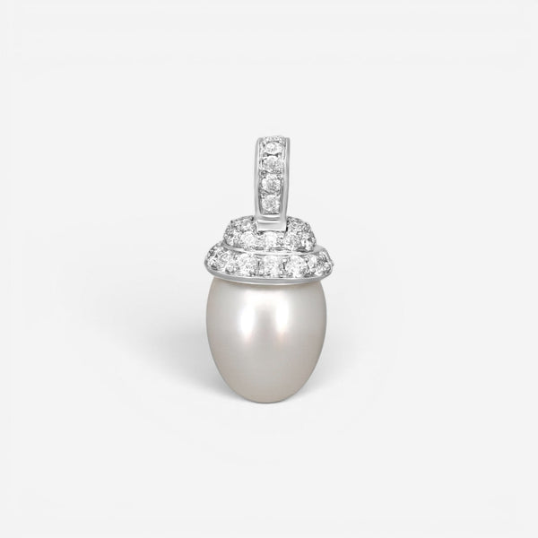 Assael Angela Cummings Platinum & 18K Yellow Gold Pearl & Diamond Pendant A
