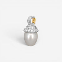 Assael Angela Cummings Platinum & 18K Yellow Gold Pearl & Diamond Pendant A