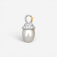 Assael Angela Cummings Platinum & 18K Yellow Gold Pearl & Diamond Pendant A