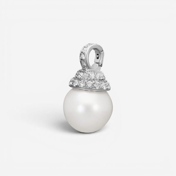 Assael Angela Cummings Platinum & 18K White Gold Pearl & Diamond Pendant ACP004
