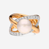 Assael Angela Cummings 18K Yellow Gold, South Sea Pearl and Diamond 0.84ct. tw. Statement Ring Sz. 7 ACR0015