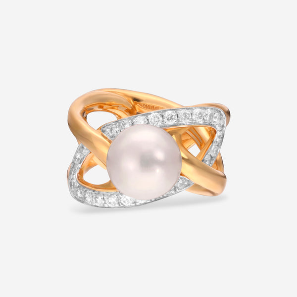 Assael Angela Cummings 18K Yellow Gold, South Sea Pearl and Diamond 0.84ct. tw. Statement Ring Sz. 7 ACR0049