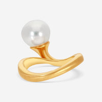 Assael Angela Cummings 18K Yellow Gold Single South Sea Cultured Button Pearl Ring Sz. 6.5 ACR0039 - THE SOLIST