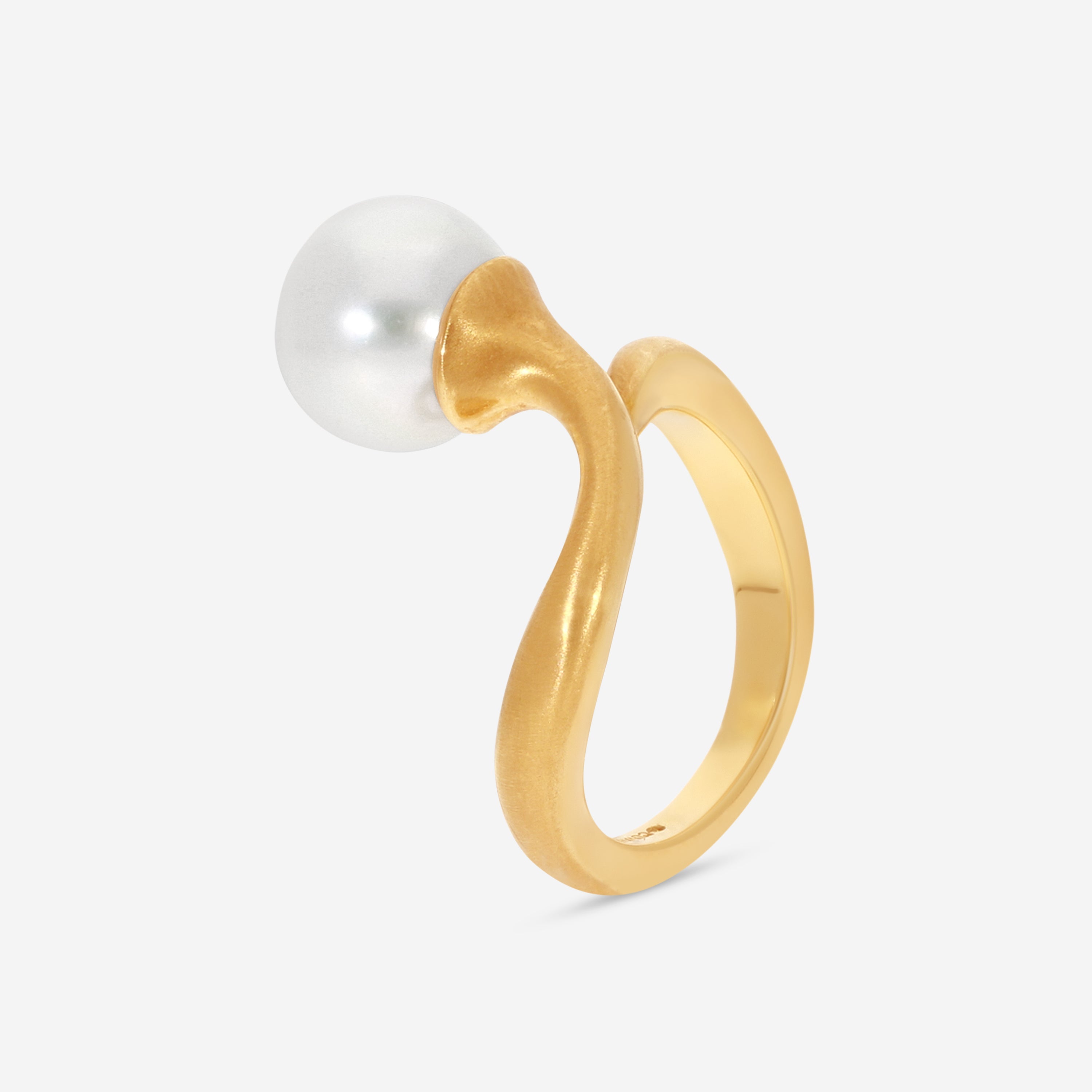 Assael Angela Cummings 18K Yellow Gold Single South Sea Cultured Button Pearl Ring Sz. 6.5 ACR0039 - THE SOLIST