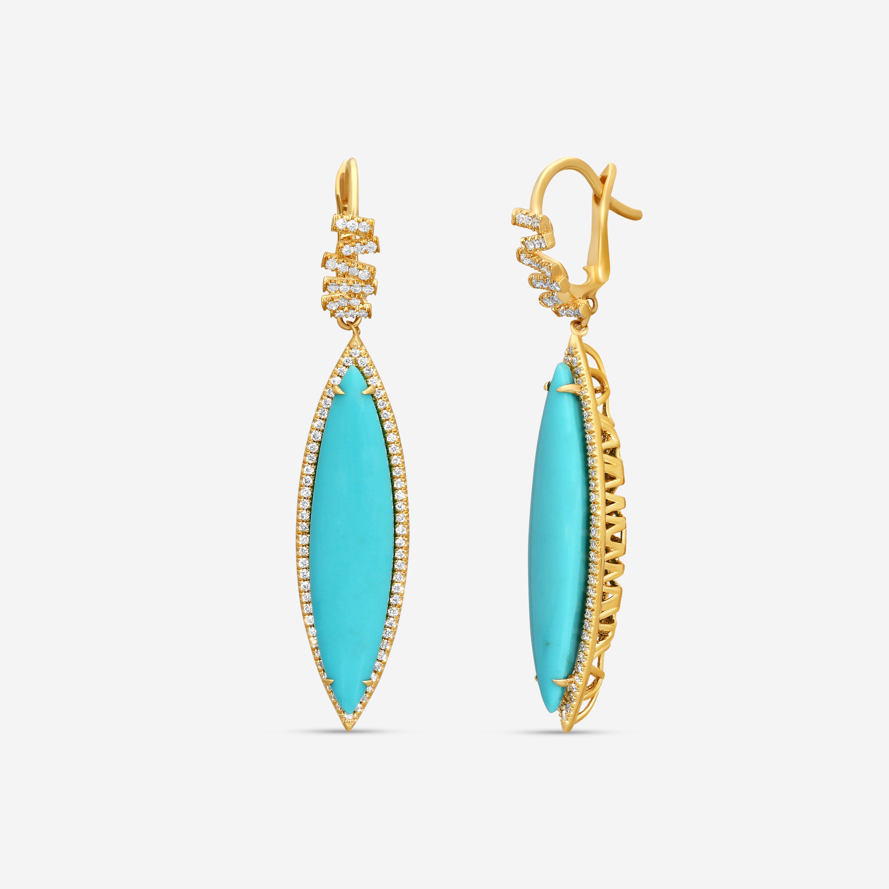 Suzanne Kalan 18K Yellow Gold Turquoise Drop Earrings AE157-YGTRQ