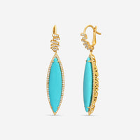 Suzanne Kalan 18K Yellow Gold Turquoise Drop Earrings AE157-YGTRQ