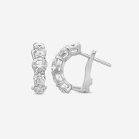 Ina Mar 18K White Gold 1.32 ctw. Round Diamond J Hoop Earrings AEG11006BE-WQJ1