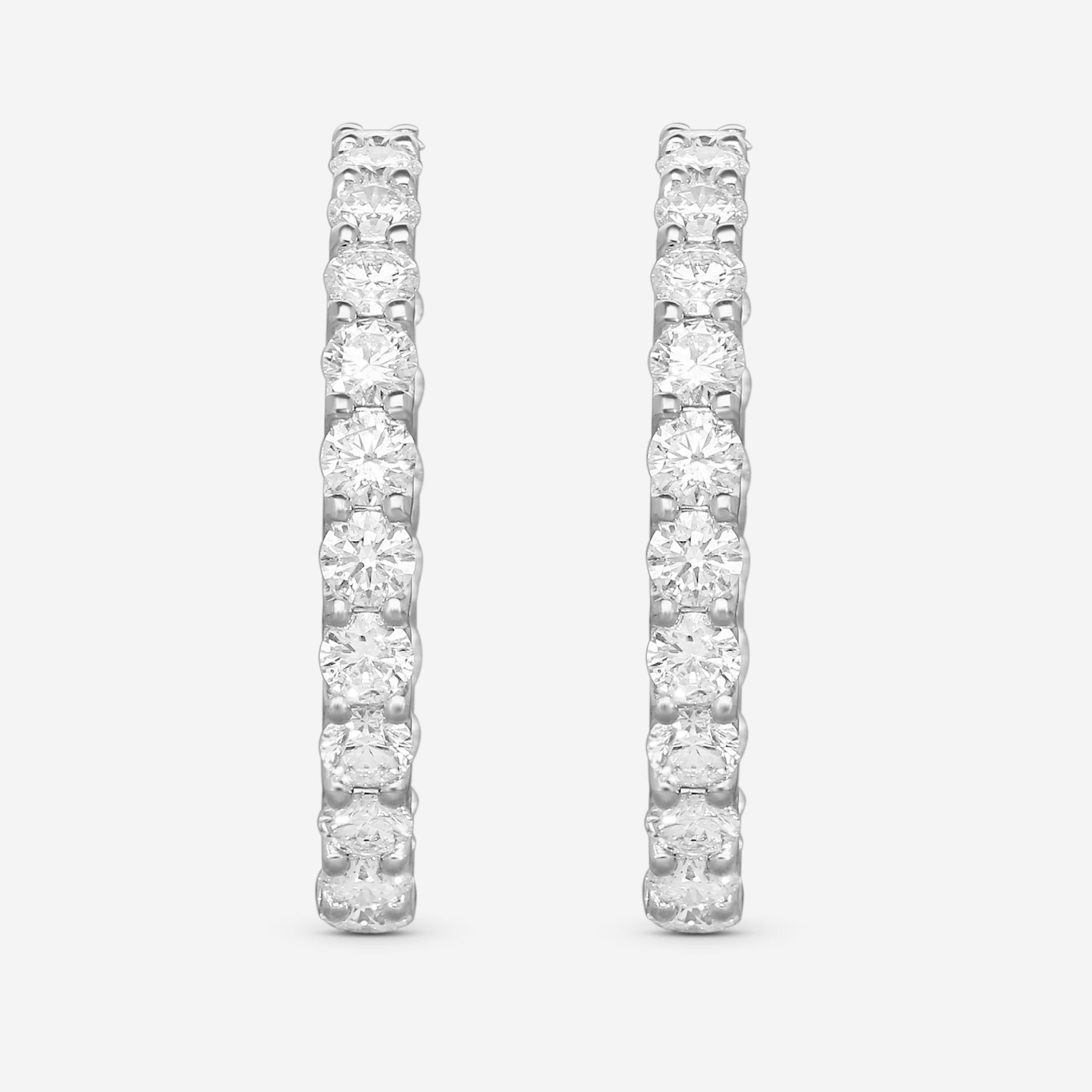 Ina Mar 18K White Gold 8.40 ctw. Round Diamond Hoop Earrings AEL11003HT-WQJ013