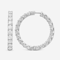 Ina Mar 18K White Gold 8.40 ctw. Round Diamond Hoop Earrings AEL11003HT-WQJ013