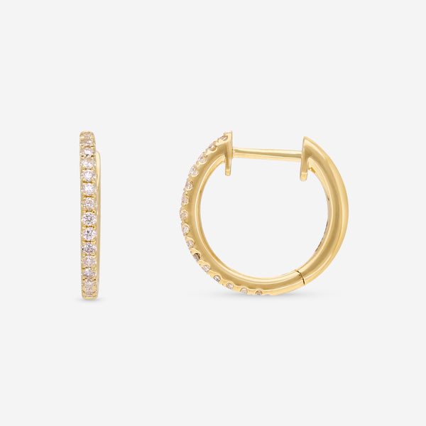 Ina Mar 18K Yellow Gold Diamond Hoop Earrings AER-17474-Y