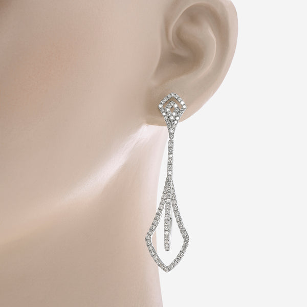 Tresorra 18K White Gold, Diamond 3.60 ct.tw. Drop Earrings AER-17488