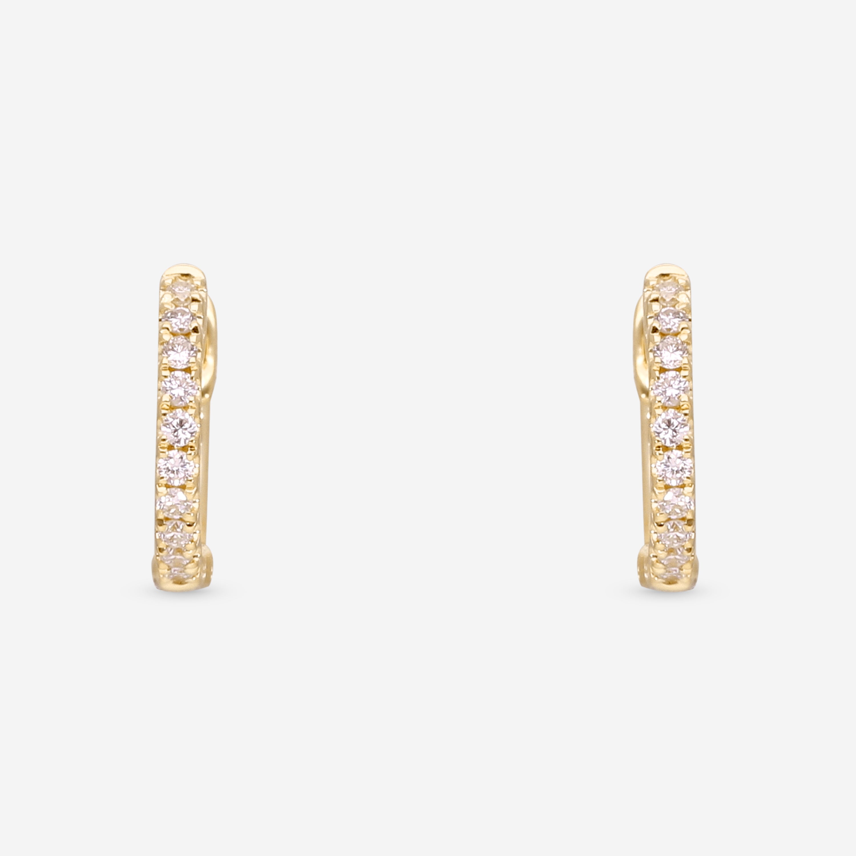 Ina Mar 18K Yellow Gold Diamond 0.10ct.twd. Round Hoop Earrings AER-18165-Y