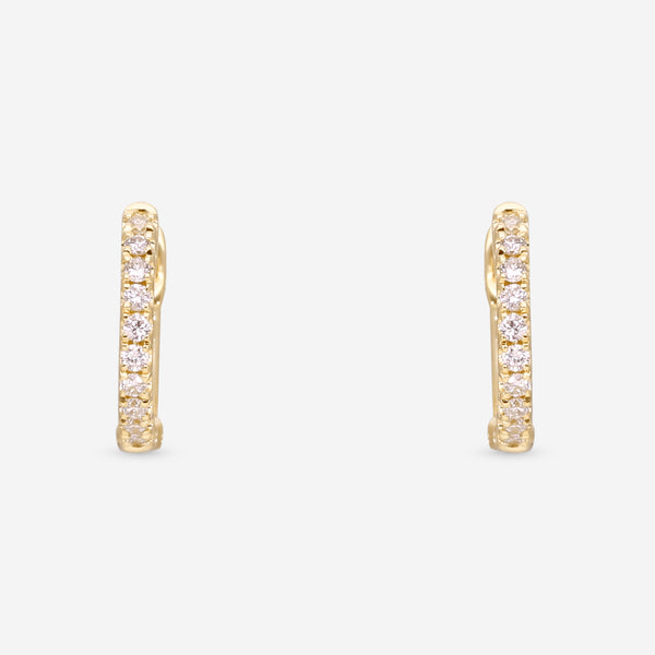 Ina Mar 18K Yellow Gold Diamond 0.10ct.twd. Round Hoop Earrings AER-18165-Y