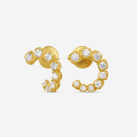 Ina Mar 18K Yellow Gold 1.24 ctw. Round Diamond J Hoop Earrings AER11087BE-YQJ00