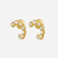 Ina Mar 18K Yellow Gold 1.24 ctw. Round Diamond J Hoop Earrings AER11087BE-YQJ00