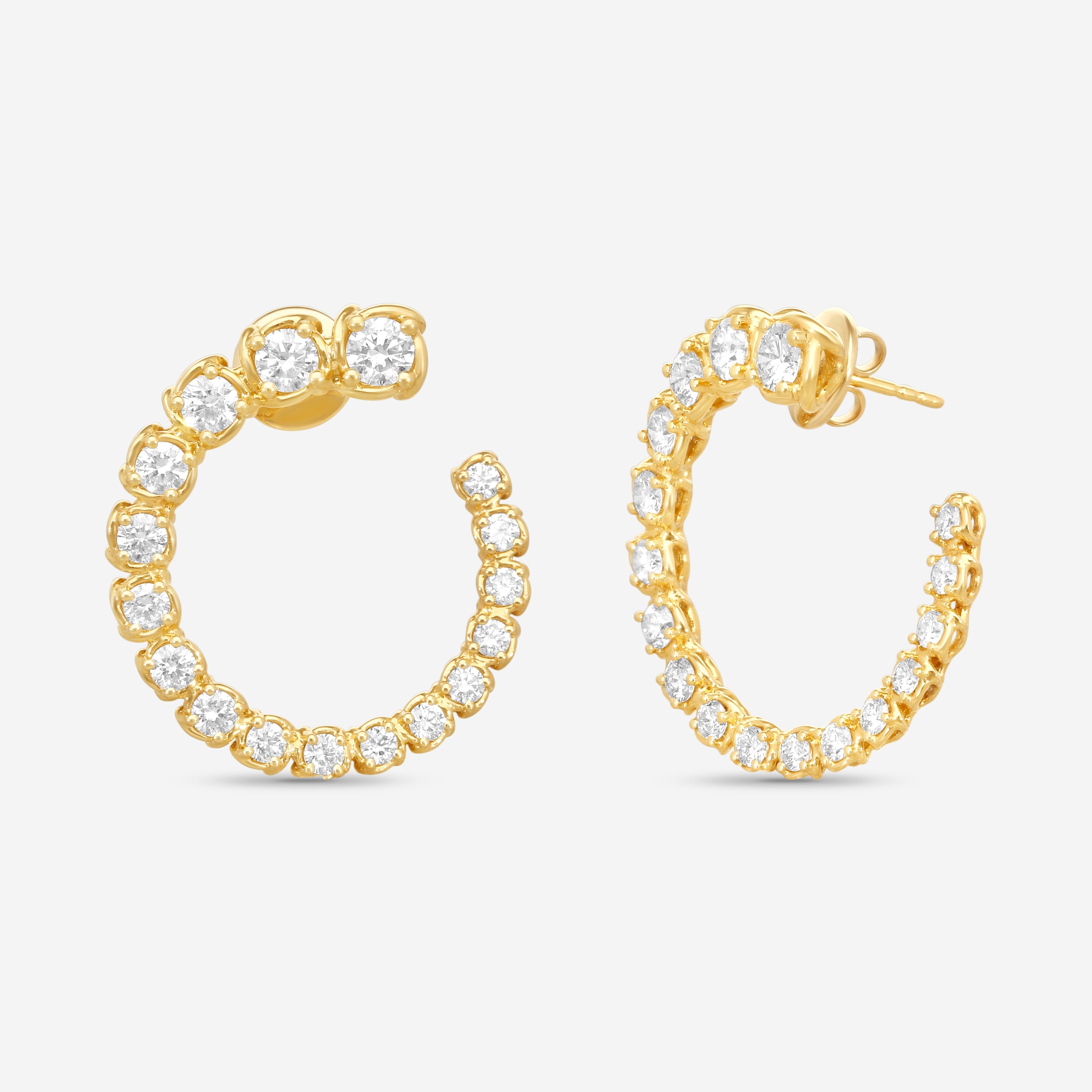Ina Mar 18K Yellow Gold 3.58 ctw. Round Diamond Hoop Earrings AER11087DM-YQJ00