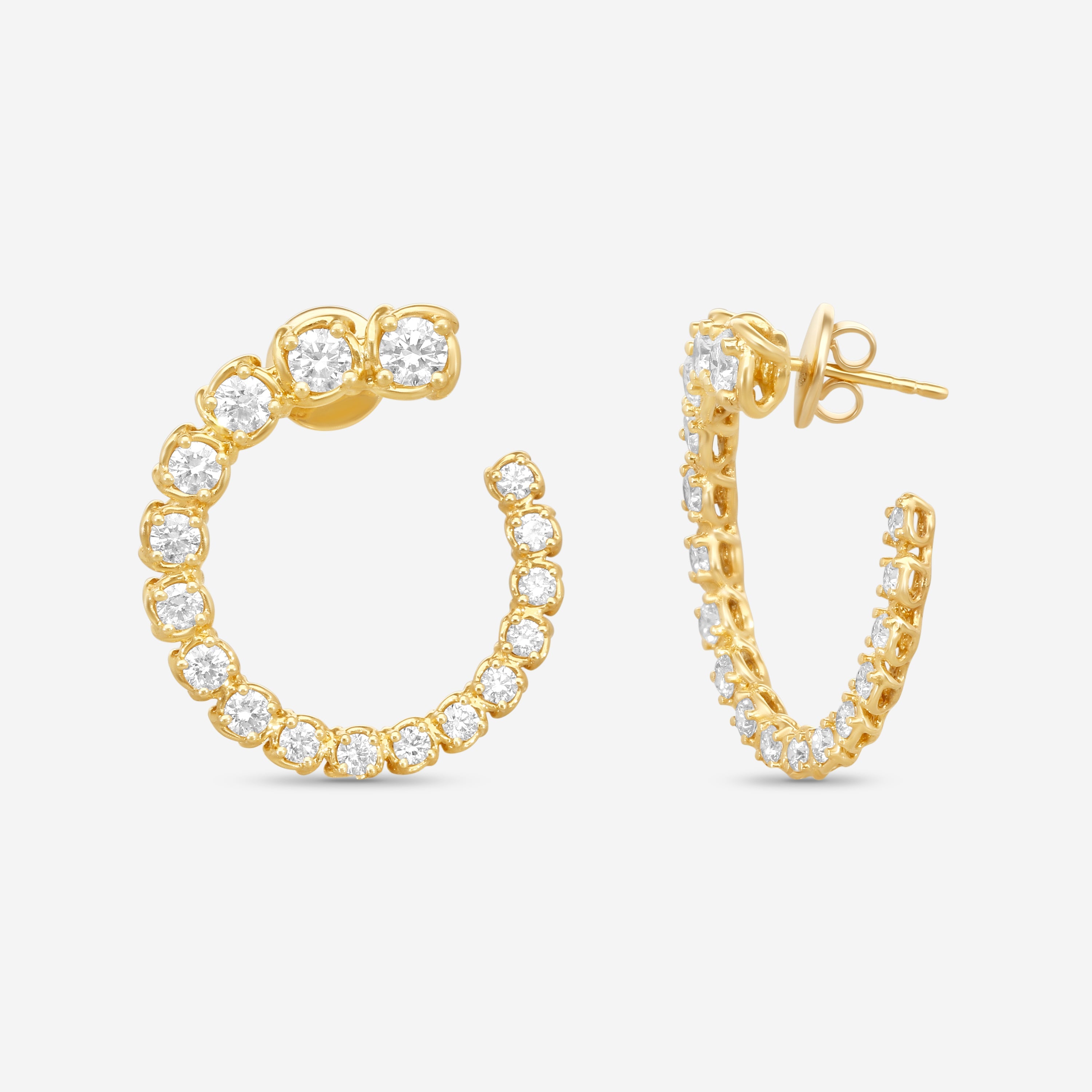 Ina Mar 18K Yellow Gold 3.58 ctw. Round Diamond Hoop Earrings AER11087DM-YQJ00