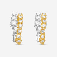 Ina Mar 18K Yellow Gold and White Gold 1.13 ctw. Round Diamond Hoop Earrings AER40188AT-UQJ00