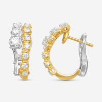 Ina Mar 18K Yellow Gold and White Gold 1.13 ctw. Round Diamond Hoop Earrings AER40188AT-UQJ00