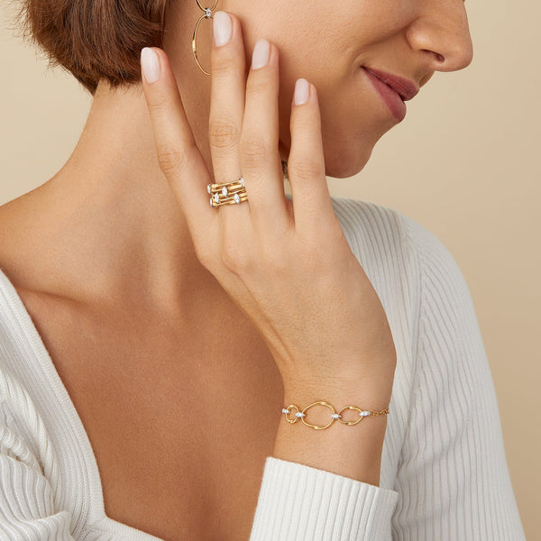 Marco Bicego Marrakech Onde 18K Yellow & White Gold Diamond Ring Sz. 7 AG340_B_Y - THE SOLIST