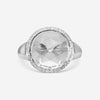 Suzanne Kalan 18K White Gold Diamond & White Topaz Ring Sz. 6.5 AKR539-WGWT
