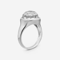 Suzanne Kalan 18K White Gold Diamond & White Topaz Ring Sz. 6.5 AKR539-WGWT