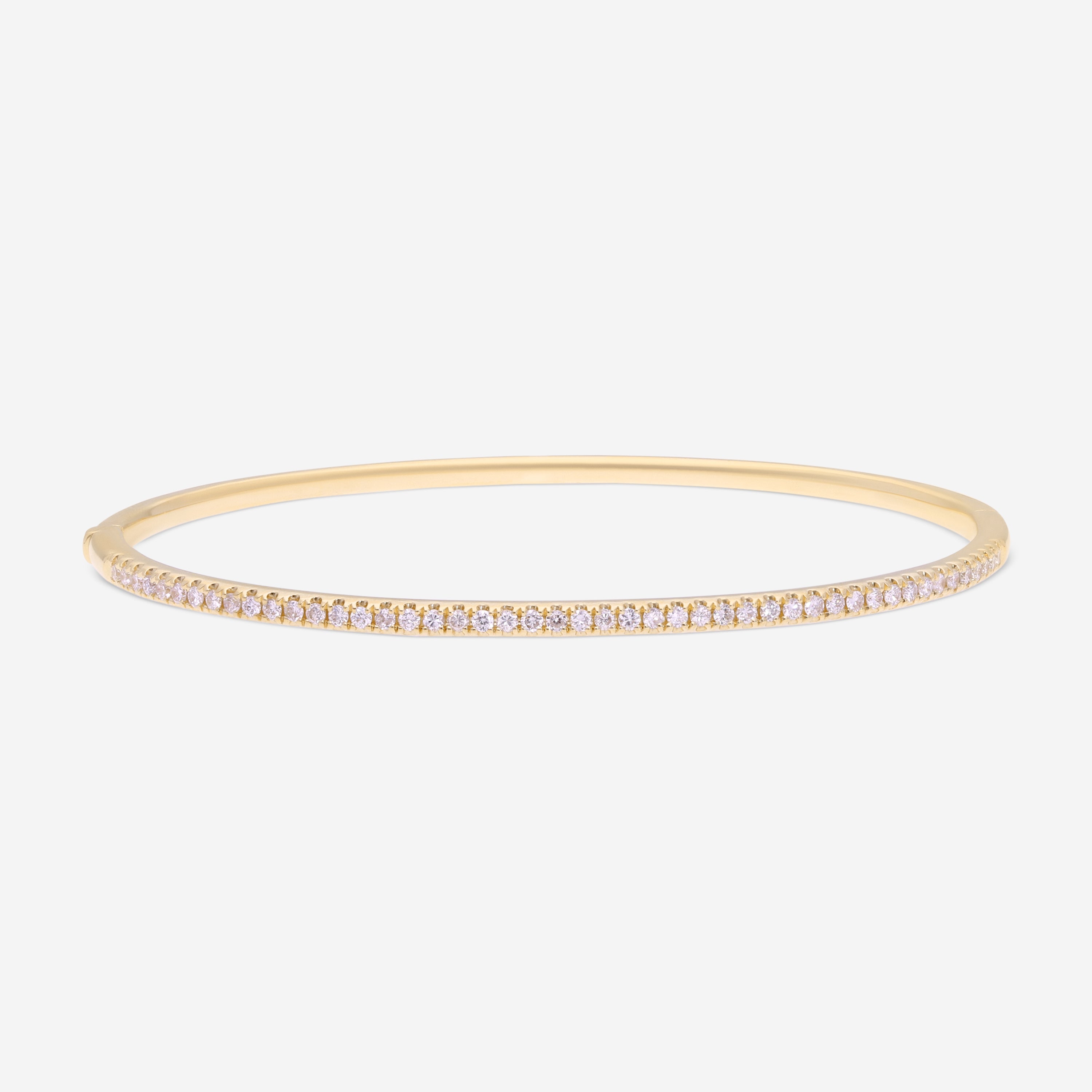 Ina Mar 18K Yellow Gold Halfway Diamond Bangle Bracelet ALB-15074-Y