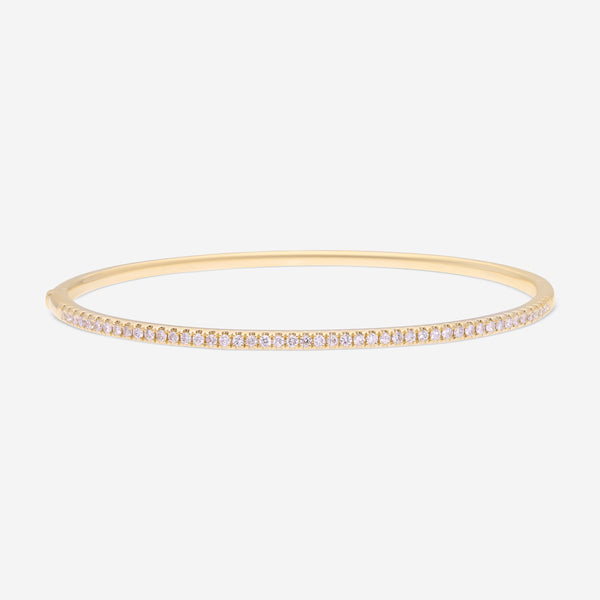 Ina Mar 18K Yellow Gold Halfway Diamond 0.50ct.twd. Bangle Bracelet ALB-15074-Y