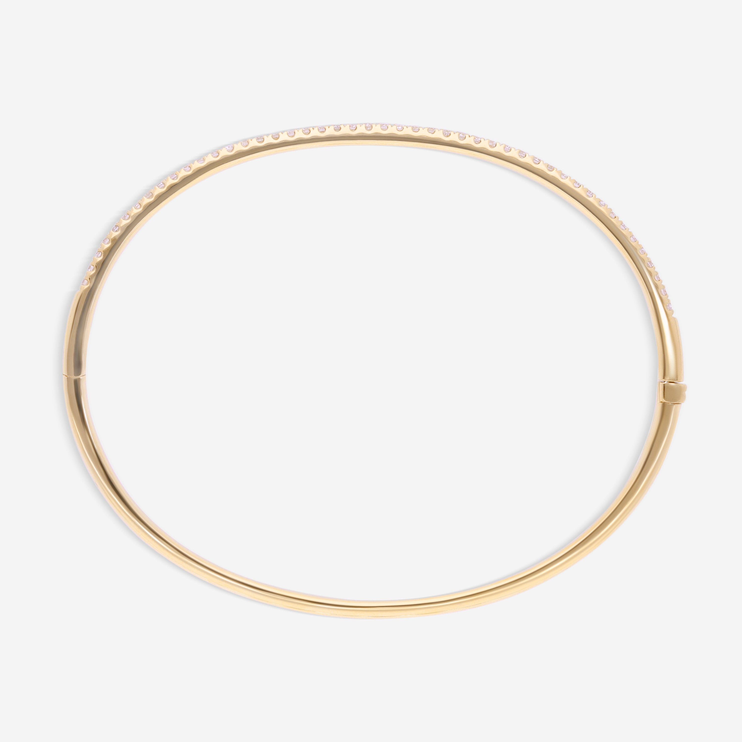 Ina Mar 18K Yellow Gold Halfway Diamond Bangle Bracelet ALB-15074-Y