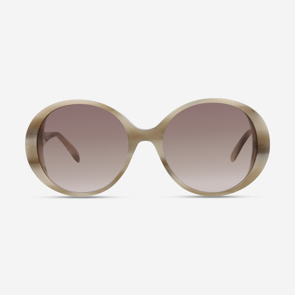サングラス ALEXANDER MCQUEEN Ivory Acetate Sunglasses Clubmaster Fleck Sunglasses Tort Black Green Classic - White