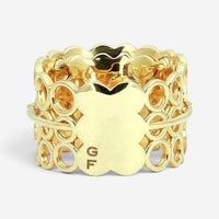 Giovanni Ferraris 18K Yellow Gold White Sapphire & Diamond Ring Sz. 7.25 AN1800B