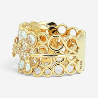 Giovanni Ferraris 18K Yellow Gold White Sapphire & Diamond Ring Sz. 7.25 AN1800B